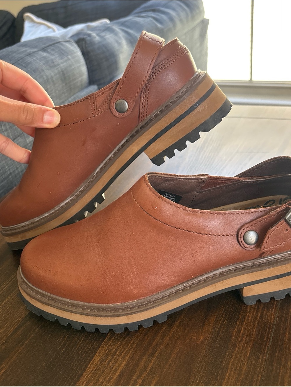 L.L. Bean Women’s Camden Hills Clogs  Chestnut Leather Slip-On Mule